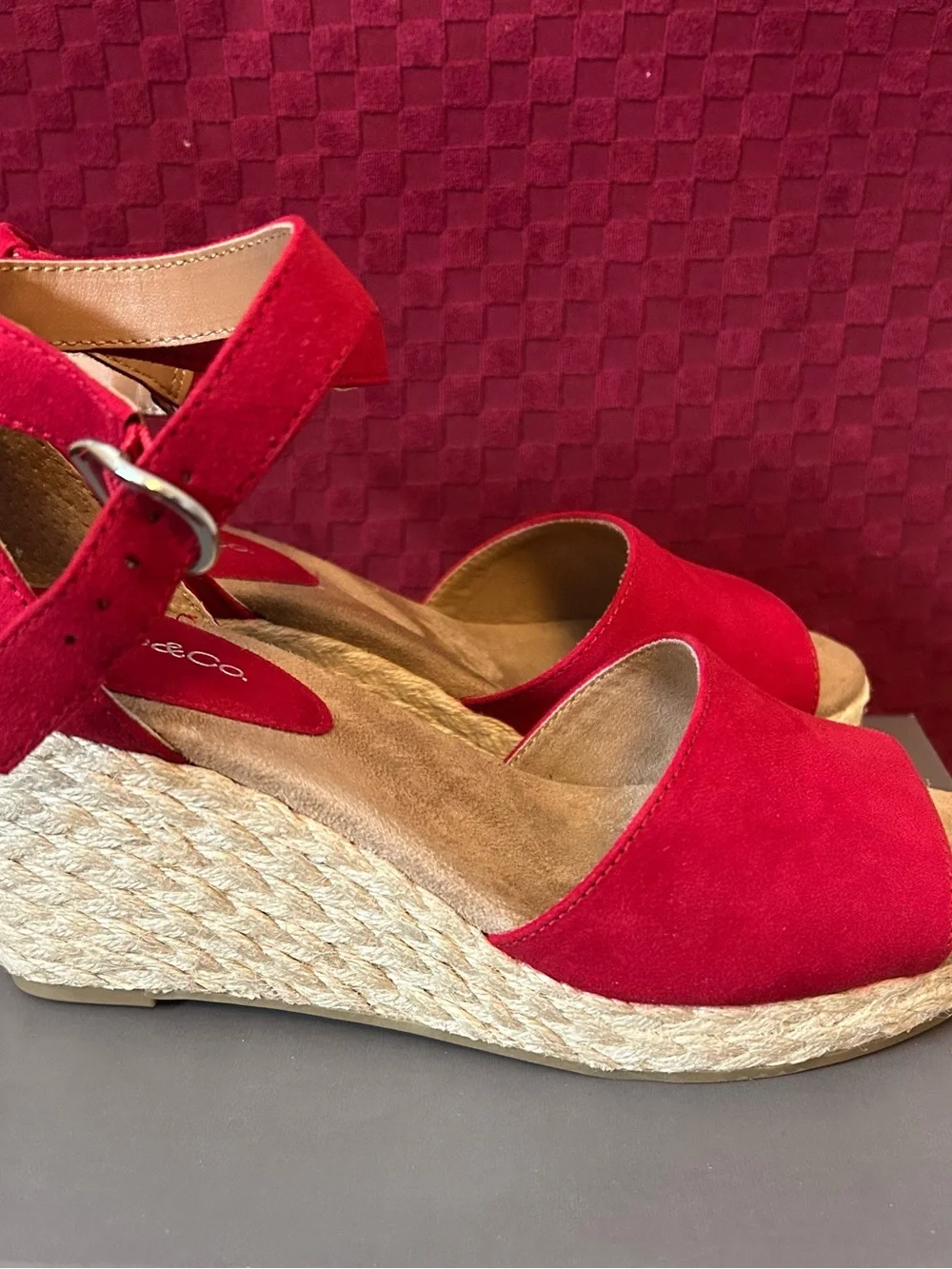 Style & Co. Red Espadrille Wedge Sandals